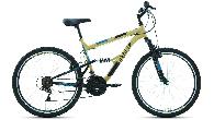 Велосипед горный двухподвес Altair MTB FS 1.0 d-26 3x6 (2021) 16" бежевый/черный