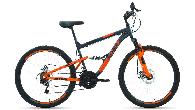 Велосипед горный двухподвес Altair MTB FS 2.0 d-26 3x6 (2021) 16" темно-серый/оранжевый
