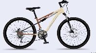 Велосипед подростковый двухподвес Sportride FS 24 d-24 3x8 (2025) 13" бежевый/черный