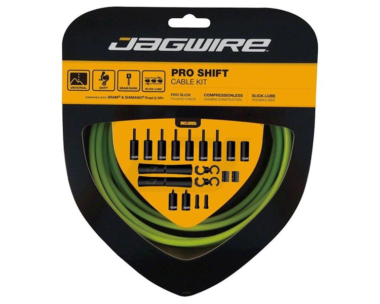 Набор рубашек и тросиков переключения Jagwire Pro Shift Kit 2X Organic Green (PCK502)