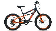 Велосипед подростковый Altair MTB FS d-20 D 1x6 (2021) темно-серый/оранжевый