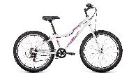 Велосипед подростковый Forward Iris 1.0 d-24 1x6 (2022) 12" белый/розовый