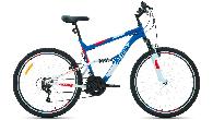 Велосипед горный двухподвес Altair MTB FS 1.0 d-26 3x6 (2022) 18" синий/красный